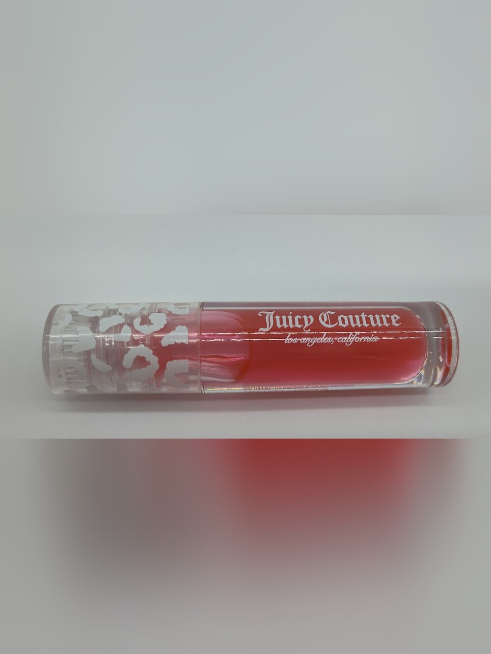 JUICY COUTURE Hibiscus Lip Oil Pink Gloss Y2K Leopard Cap 4ml - Picture 3 of 3